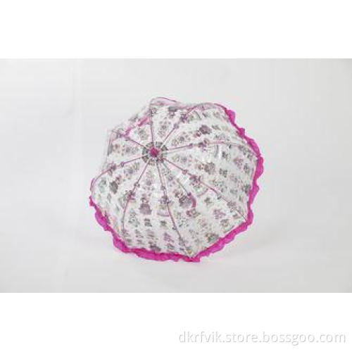 Lace White Kids Parasol Umbrellas PVC Clear Durable For Chi